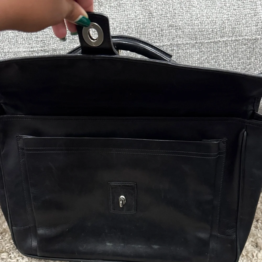 2005 Coach Black Leather Men's Briefcase kisslock